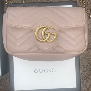 Authentic Gucci GG Marmont leather super mini bag